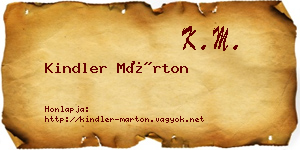 Kindler Márton névjegykártya