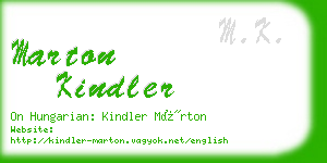 marton kindler business card